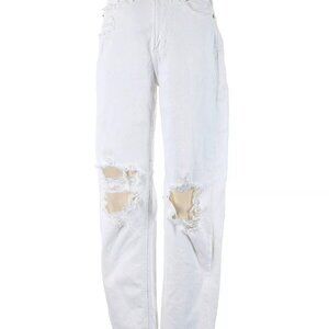 AE Highest Rise Baggy Straight White Jean New without tags